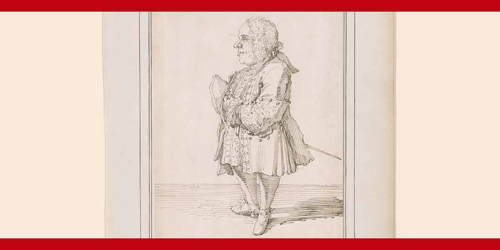Probable retrato de Alessandro Scarlatti por Pier Leone Ghezzi. The Morgan Library